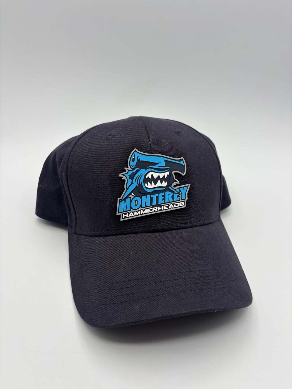 CapAmerica Monterey Hammerheads Navy Molded Rubber Logo Baseball Hat